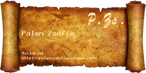 Palen Zsófia névjegykártya
